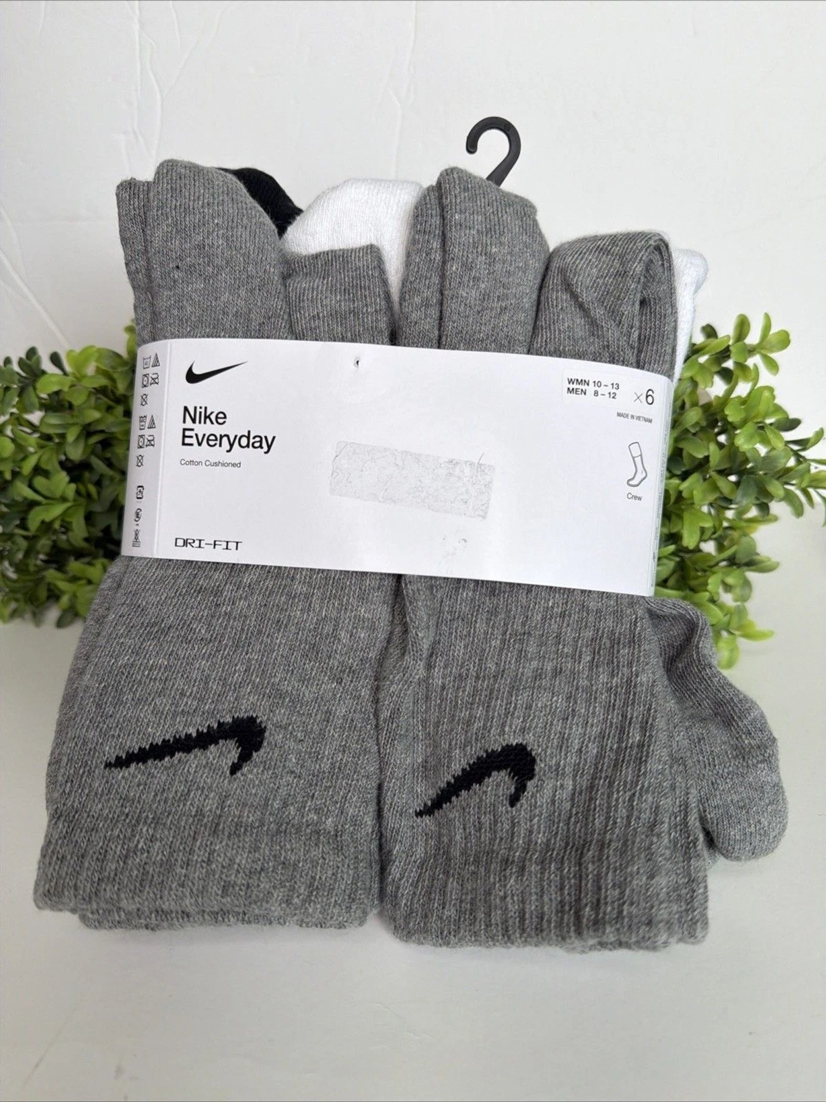 Nike Everyday Cushioned Crew Sport Socks Unisex Men's Women's 6 Pairs New