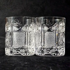 RIEDEL SAN MICHELLE OLD FASHIOINED GLASSES, Lead Crystal, 3 5/8", AUSTRIA, 2PCS