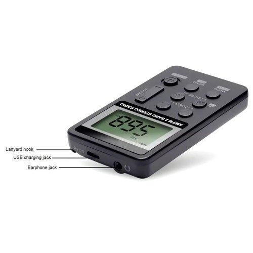 Durable AM/FM Pocket Radio Mini Walkman Digital LCD Screen with 3.5mm Earphone - Picture 6 of 12