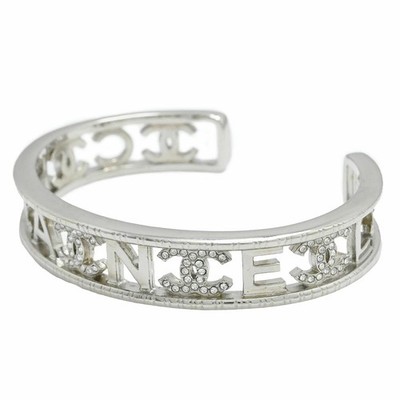 【CHANEL】 シャネル CCロゴ カフバングル ヴィンテージ CHANEL CC Logos Rhinestone Bangle Bracelet6.3