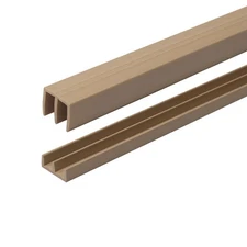 4 Ft. Long Beige Plastic Sliding Door Track Set for 1/4" Thick Panels Pack of