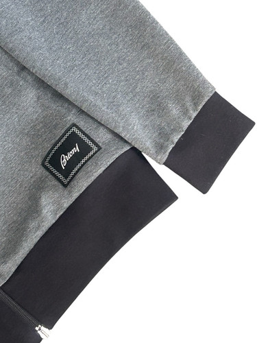 Mens Brioni Sweatshirt Cardigan Track Top Sweater Zip Front Cotton Medium - Picture 10 of 22