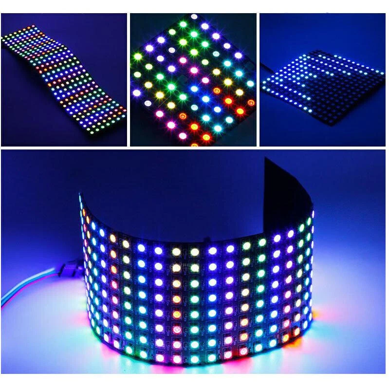 DC5V WS2812B 5050 RGB Flexible LED Panel Matrix Display Screen Addressable Light - Image 2 of 4