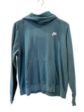 NIKE Women s Green Sportswear Funnel-Neck Cowl Sweatshirt Hoodie Size: Large