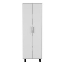 Pemberly Row Contemporary Multistorage Cabinet in Engineered Wood White