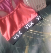 Victoria's Secret VSX Sports Bra Small Pink VSX Logo Victoria Sport Bra