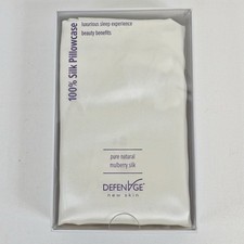 Defenage 100 Mulberry Silk Pillowcase Queen 20"x30" White Anti-Aging Beauty