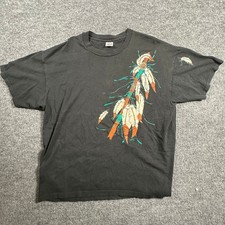 Anvil Shirt Mens Size 2X Black Tucson Native Feather Made in USA Graphic Tee