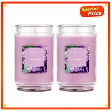 2 PACK Mainstays Lilac Breeze Single Wick Scented Large Jar Candle 20oz Twin Set