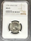 1976-D Washington Quarter NGC MS-65, Buy 3 Items, Get $5 Off!