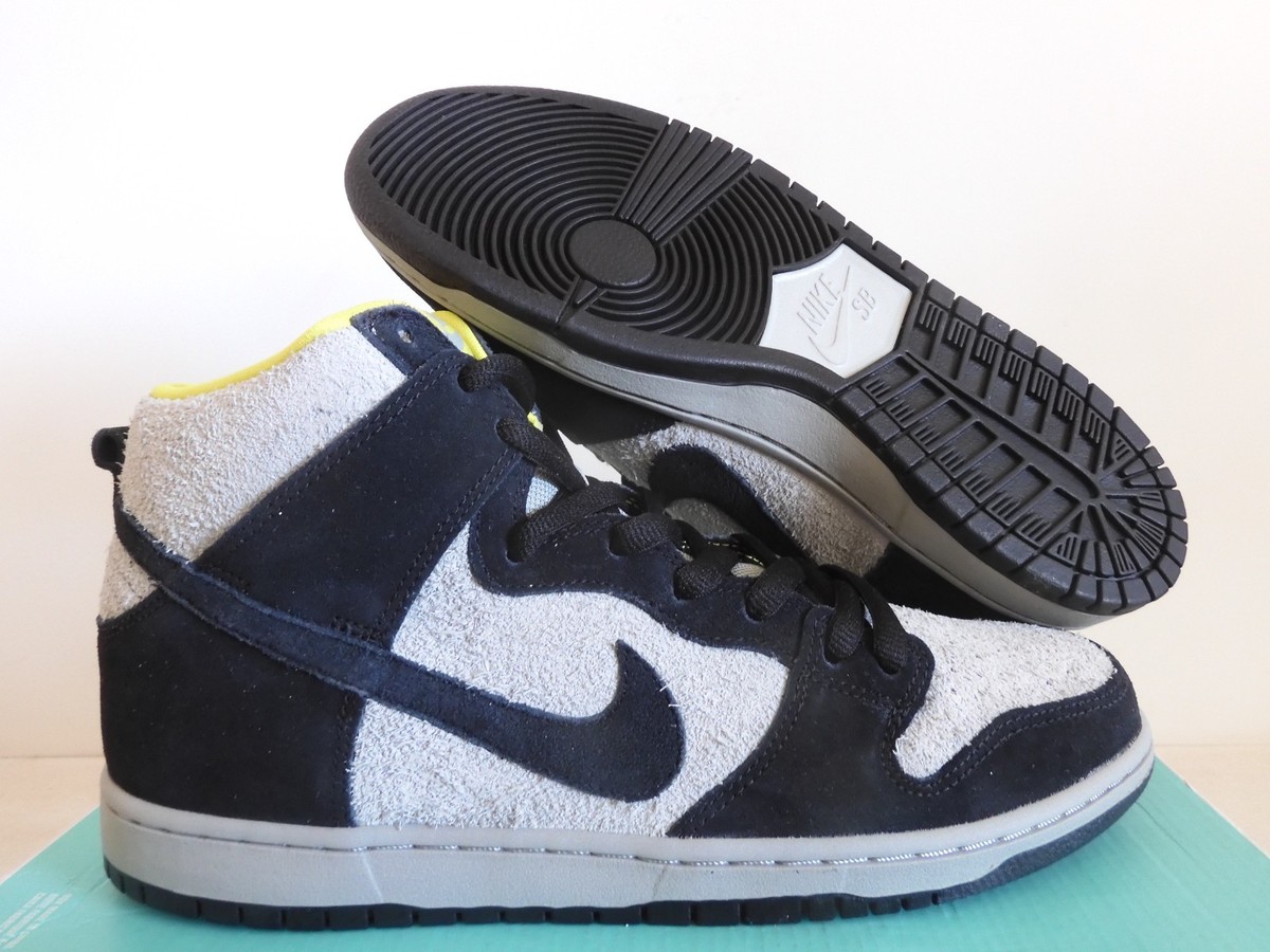 Nike Dunk High Pro Sb Black-Base Grey Fuzzy Suede Sz 11.5 Rare