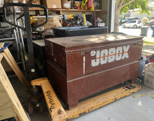 Jobox Model Tool Box Brown Metal Lockable Jobsite Storage Box Flybold Lift