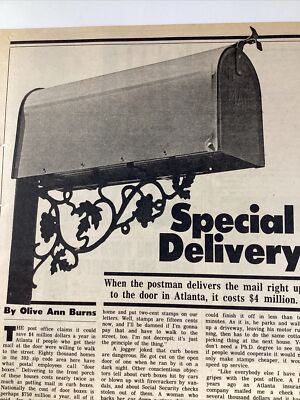 Atlanta GA Print Article 1979 AJC USPS Olive Ann Burns Ansley Park Eggleston