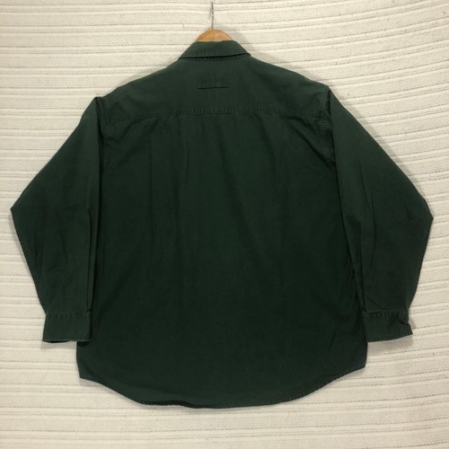 Woolrich Outdoor Shirt Button Up Long Sleeve Green Elbow Patch Mens XLarge - Picture 8 of 10