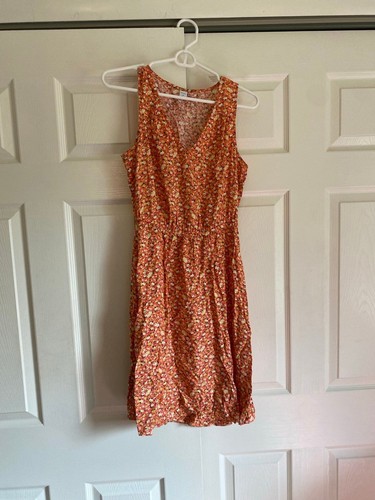 Old Navy extra small pink yellow sleeveless knee length dress - Picture 2 of 7