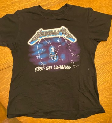 METALLICA RIDE THE LIGHTNING BLACK SS T-SHIRT MEDIUM USED BAND SHIRT ALBUM