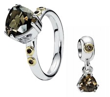 Genuine PANDORA Silver 14k Gold Smokey 