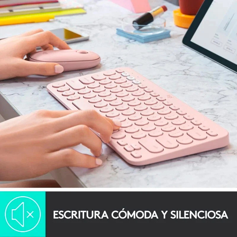 Teclado Bluetooth Logitech K380 para Mac Rosa en español (ñ) - Imagen 4 de 4