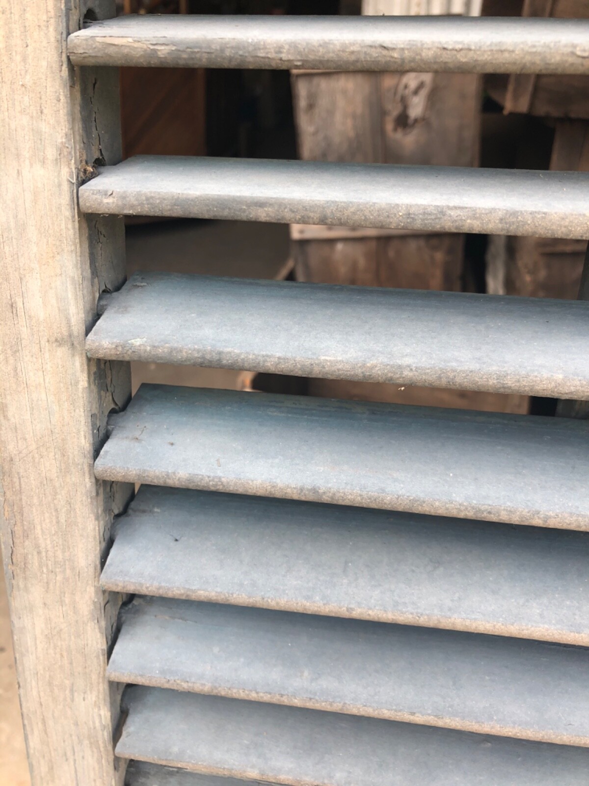 GREAT pair vintage victorian louver house shutters blue green 67” x 16” x 1 1/8” eBay