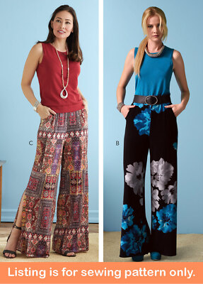 SEWING PATTERN Womens Clothes Clothing Pants Shorts Flowy Flared Boho Retro 6750