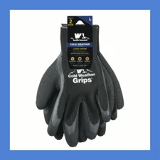 Wells Lamont Cold Weather Latex Coated 2 Pair Black LARGE - R526 NEW