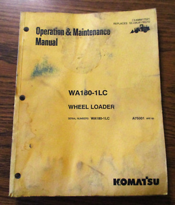 Komatsu WA180-1LC Wheel Loader Operators Operation & Maintenance Manual 1994