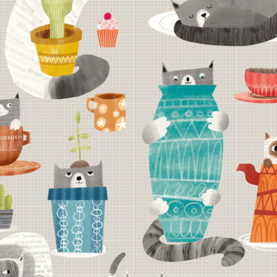 WGU50112W - When I Grown Up Kitten Kaboodle Peanut Butter OHPOPSI Wallpaper