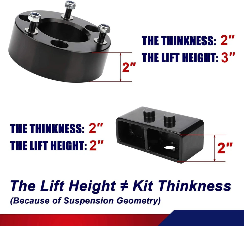 3" Front 2" Rear Ford F150 Leveling Kit Lift Kit For 2004-2020 Ford F150 2WD 4WD Foto 2 de 4