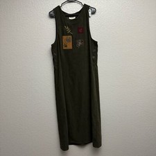 Amanda Smith Dresses Women’s Olive Green Fall Embroidered Maxi Dress Size Small