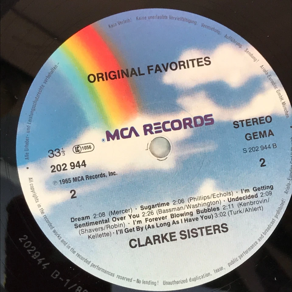 THE CLARK SISTERS Original Favorites 1980 German vinyl LP Paper Doll Sugartime - Image 4 of 4