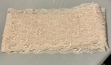 14 yards Blush Beige flat double scalloped lace 4.5- 5 Scalloped Wide.