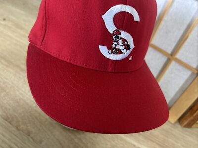 Vtg Stussy Sluggerz OG Flex Fit Reds Baseball Hat S Logo Size S-M