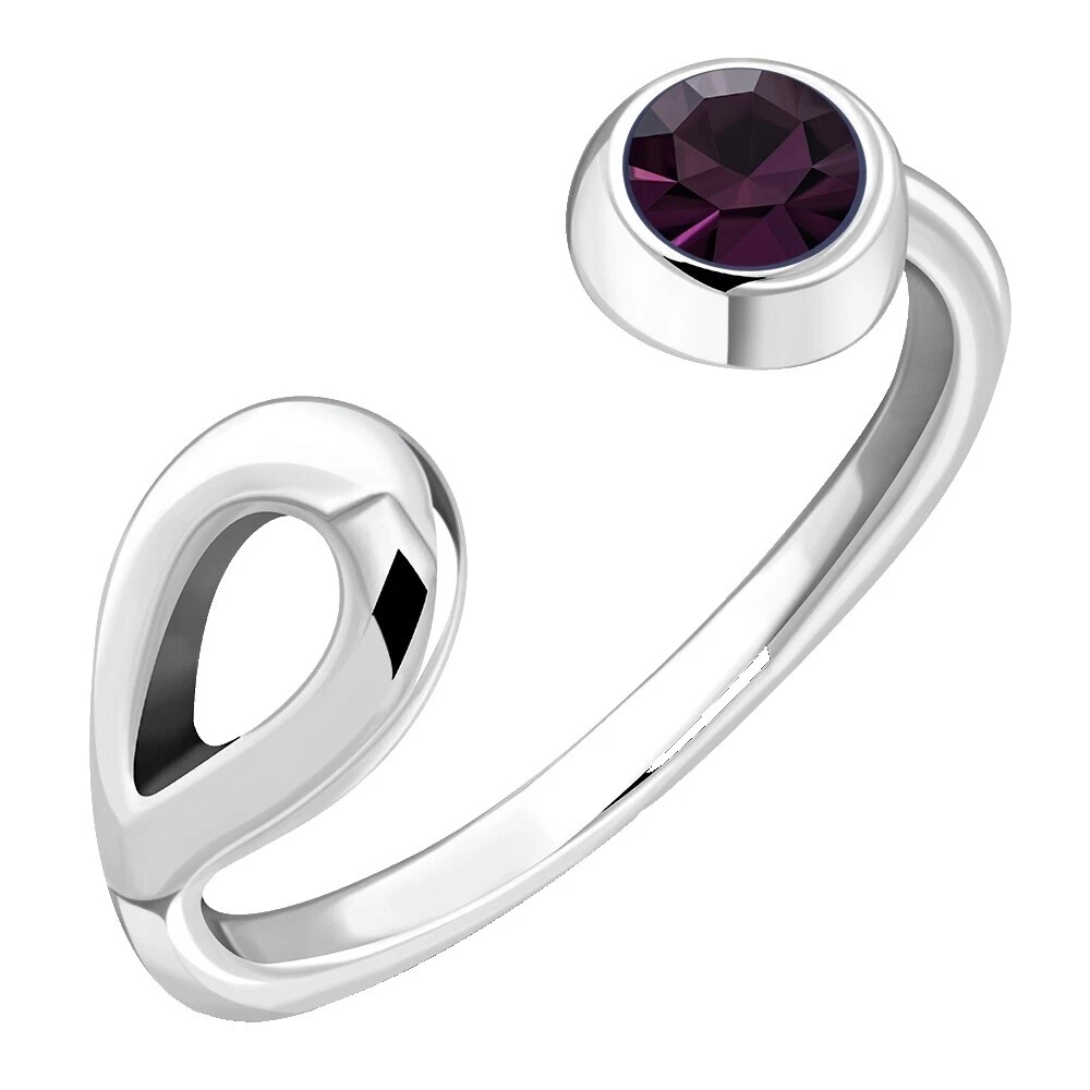 Модные кольца на носок с натуральным аметистом