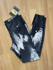 Nike Legendary Recycled Polyester White/ Grey Design Leggings , Size S