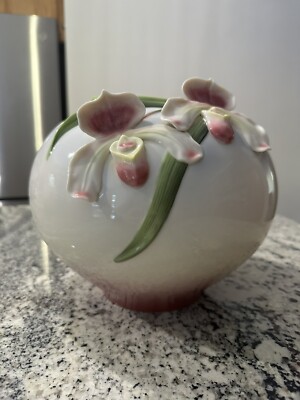 BEAUTIFUL FRANZ HAND CRAFTED ORCHARD FLOWER PORCELAIN BOWL VASE - FZOO273