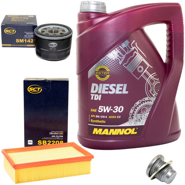 MotoröL Filter Set 5W30 5 Liter + ÖLablassschraube FüR Renault Modus Clio III-image