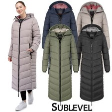 Sublevel Damen extra langer Mantel Jacke Outdoorjacke mit Kapuze S-5XL