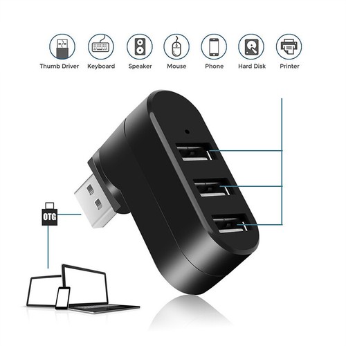 Rotatable USB HUB USB3.0 2.0 Type C HUB USB Splitter 4 Ports Multiple Expand-*-