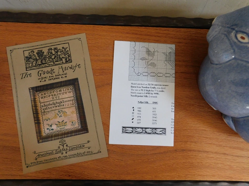 Anonymous Quaker Sampler Goode Huswife cross stitch chart prim alphabet pattern - Image 4 of 4