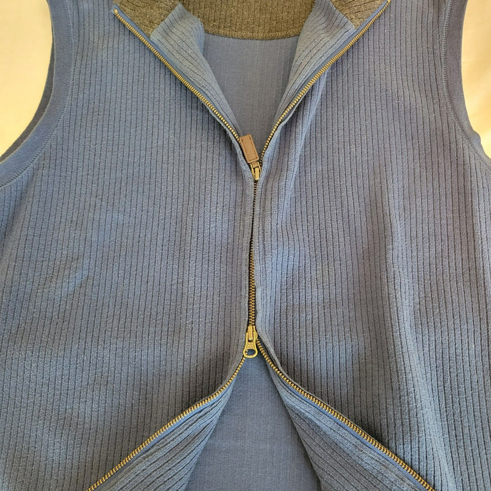 Pendleton Ribbed Blue Ribbed Full Zip Sweater Ves… - image 5