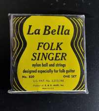 La Bella Folk Singer Nylon Ball End Strings Made in USA No. 830 One Set