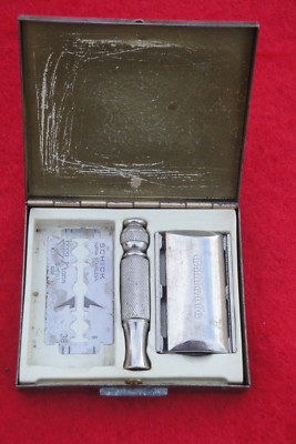 Gillette Travel Tech Vintage Double Edge Safety Razor L2 N CROWN SHAPE CASE METL