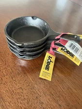 🍳LODGE CAST IRON 3-1/2 Inch 3.5” Miniature Mini Skillet, Set of 4, New w/ Tags