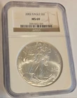 2002 Silver American Eagle .999 Silver MS-69 NGC Certified