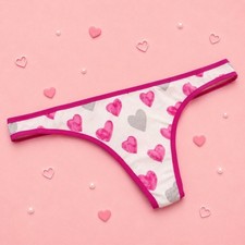 Rare VTG Y2K Victoria s Secret Extra Low Rise Skinny Side Thong HeartsNWT Medium