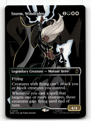 Storm, Windrider (Borderless) #375 (R) - MTG - Marvel Super Heroes