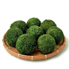 Moss Balls Decorative 3.5'’ Set of 8,Large Green Moss Balls Decorative for Bo...