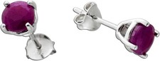 Rubin Ohrstecker Silber 925 pinke Natur Edelsteine