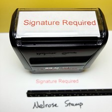 Signature Required Rubber Stamp Red Ink Self Inking Ideal 4913