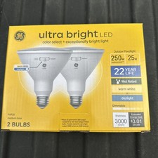  2 Bulbs GE Ultra Bright 250w Replace 25w LED Outdoor Flood Bulbs PAR3